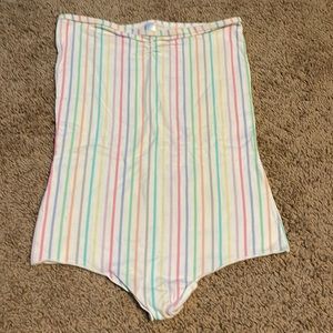 American Apparel strapless bodysuit in pastel stripes!